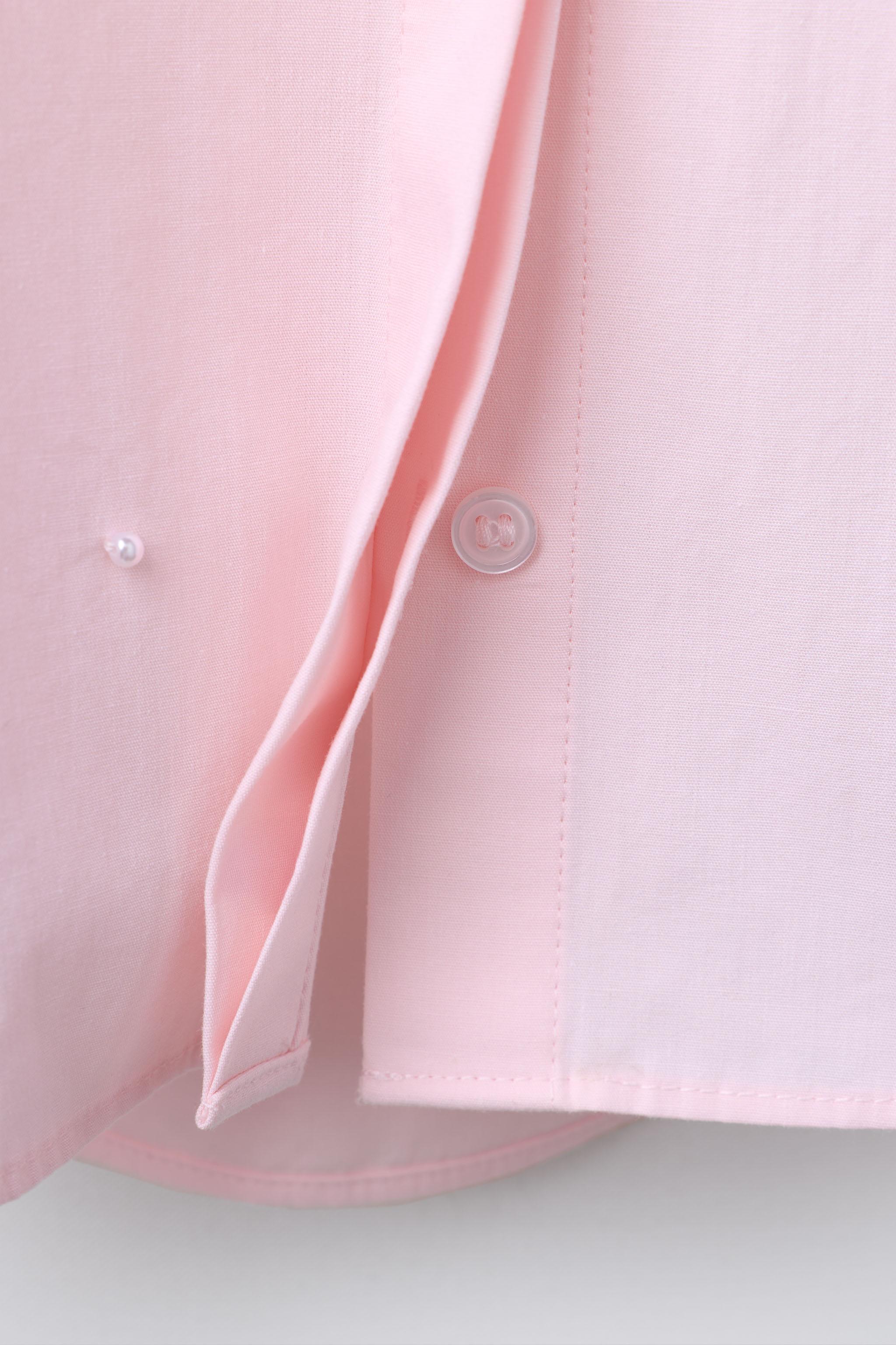 PEARL BOW POPLIN SHIRT